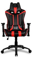 Игровое кресло Gaming Chair AEROCOOL AC120 AIR BLACK&RED 2D Armrest 65mm wheels PVC Leather