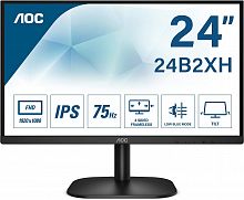 Монитор LCD 23.8" AOC 24B2XH IPS, Black, 1920x1080, 75Ghz, 20000000 : 1, 250cd/m2, 178/178, 4ms, LowBlue и FlickerFree , VGA, HDMI, выход на наушники