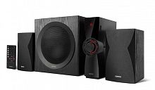 Звуковая система Edifier CX7 2.1, ≥ 80dB(A), 5.0BT, PC, AUX, USB, SD card, 12W×2 (Mid-Range / Treble) + 45W (Bass), Пульт управления, МДФ, Черный