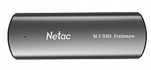 Корпус для жесткого диска Netac NT07WH51-32C2 (M.2 NVMe/SATA SSD Case, USB3.1 Gen2 10Gb/s to M-Key(M B key) NVMe SATA, Aluminum Cover, Compatible 2280/2260/2242/2230, with C to C and C to A cable)
