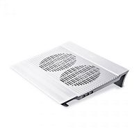 Охлаждающая подставка для ноутбука Deepcool N8 Silver DP-N24N-N8SR, 17, Вентилятор 2 14см, 1000±10%RPM, 4 USB 2.0, 25,1дБл, Габариты 380х278х55мм, Серебристый