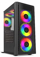 Корпус Aeromax KK1102 Glass Black ATX/Micro ATX/Mini ITX, 0.45mm, USBx2.0/3.0 , HD-Audio, 2x3.5"/3x2.5",Cooler:Front 3x12-14cm;Top:2x12-14cm;Rear:1x12cm, VGA 335mm, CPU высота 160mm,335x200x435mm,Без Б/П