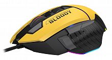 Мышь игровая A4Tech Bloody W95-Max Sports Lime 12000dpi, светодиодный, USB Type-A,10 кнопок, желтый (доп цвет черный), RGB, сенсор BC3332-A