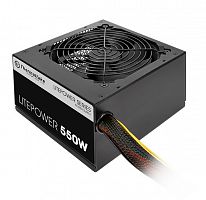 Блок питания 550W Thermaltake, Litepower LT, 550W, ATX, APFC, 20+4pin, 4+4pin, 4*PATA, 5*SATA, 2*PCI-E 6+2-pin, 1*FDD, 1x120 мм, Кабель питания, Чёрный [PS-LTP-0550NPCNEU-2]