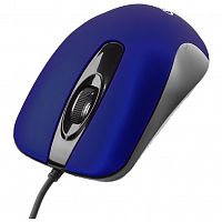 Mouse Gembird MOP-400-B, USB, синий, бесшумный клик, 2 кнопки, 1000 DPI, soft-touch, 1.45м, блистер