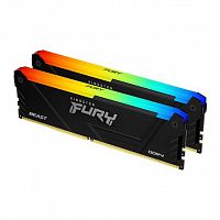 Оперативная память DDR4 64GB (2x32GB) PC-25600 (3200MHz) KINGSTON FURY BEAST RGB Black [KF432C16BB2AK2/64]