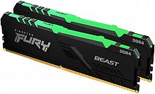 Оперативная память DDR4 32GB (2x16GB) PC-25600 (3200MHz) KINGSTON FURY Beast RGB [KF432C16BBAK2/32]