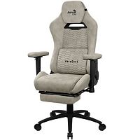 Gaming Chair AEROCOOL ROYAL AeroSuede SLATE GRAY 4D Armrest 65mm wheels PVC Fabric