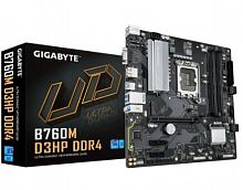 Матплата Gigabyte B760M D3HP DDR4, LGA1700, Intel B760, 4xDDR4 PC42600, 1xPCI-E 3.0x16, 2xPCI-E 3.0x1, Sound8Ch, GLAN, 4SATA+2M.2, RAID, mATX, 6USB3.2+6USB2.0, VGA, HDMI, DP
