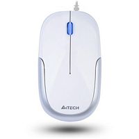 Мышь A4tech N-110-2 WHITE оптическая, светодиодная,1000 dpi, 160см, Holeless Engine, USB, белая