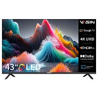 YASIN LED TV 43Q90 43" FHD 1920x1080, Android+GoogleTV 450 cd/m2 1000000:1 178/178 DVB-T2/C/S2 WiFi