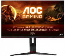 Монитор LCD 27" AOC 27G2SPU/BK, IPS, Black, 1920x1080,80M:1,250cd/m2,178/178,1ms,165Hz, FlickerFree,LowBlueLight,AMDFreeSync,регулировка высоты на 130мм,наклон -5~23,поворот 90°,VGA,2HDMI,DP,4xUSB3.0