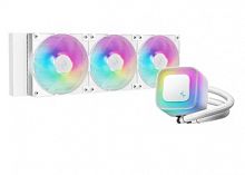 Водяное охлаждение DEEPCOOL LE360 WH V2 Intel 1851,1700,1200,115х и AMD AM5,AM4, TDP 300W,3x120мм ARGB,500-2100 RPM±10%,75.89CFM, ≤31,6 dB(A), белый [R-LE360-WHAMMN-G-2]