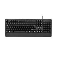 Клавиатура Delux DLK-670OUB, мембранная, 104btns, waterproof, USB, Анг/Рус/Каз , 1.35m, Чёрный