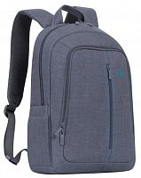 Рюкзак для ноутбука RivaCase 7560 Canvas 15.6" Серый. Высококачественная, водоотталкивающая ткань. Утолщенные стенки. Смягчающие наплечные ремни