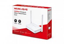 Беспроводной маршрутизатор Mercusys MW300D ADSL2+ modem, 300Мбит/с 3xLAN 100Мбит/с 1xWAN 100Мбит/с 2 х 3 дБи ант. 2,4-2,4835 ГГц