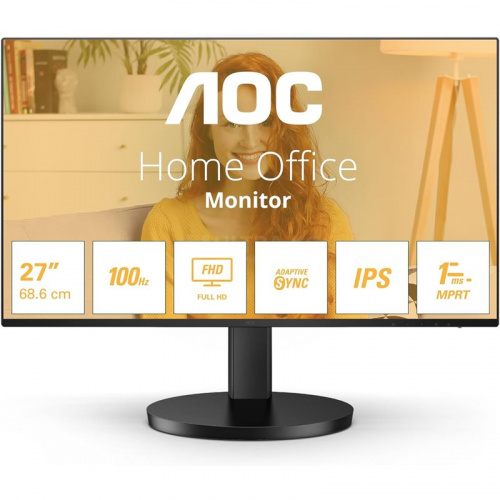 Монитор LCD 27" AOC 27B3HA2, IPS, Black, 1920x1080, 100Hz, 20000000 : 1, 250cd/m2, 178/178, 1ms, -5° ~ 23° наклон, Low Blue Ligh, Adaptive-Sync, VESA 100 x 100 мм, VGA, HDMI, выход на наушники, колонки 2x2W Монитор LCD 27" AOC 27B3HA2, IPS, Black, 1920x1080, 100Hz, 20000000 : 1, 250cd/m2, 178/178, 1ms, -5° ~ 23° наклон, Low Blue Ligh, Adaptive-Sync, VESA 100 x 100 мм, VGA, HDMI, выход на наушники, колонки 2x2W