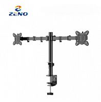 Настольный кронштейн для 2-х мониторов Kaloc Zeno M622, Макс Нагрузка-10.0 кг, Диагональ экрана от17"до 27", Высота - 415mm, Налкон 90°/+90°, Поворот 360°, VESA 50x50, 100x100mm, Чёрный