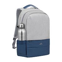 Рюкзак для ноутбука RivaCase 15.6" 7562 Серо-синий. Водоотталкивающая ткань. Утолщенные стенки. Смягчающие наплечные ремни с регулеровкой. Две секции, застежка молния "АнтиВор".