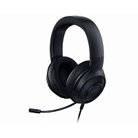 Наушники с микрофоном Razer Kraken X Lite игровая гарнитура, микрофон поворотный гибкий, динамики 50 мм, 7.1 Surround Sound, Диапазон частот: 12 Гц – 28 кГц , Чувствительность при 1 кГц: 109±3 дБ, 3,5 мм (mini jack), Черный [RZ04-02950100-R381]