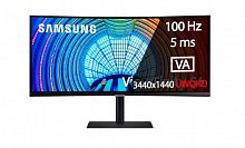 Монитор LCD 34" Samsung LS34A650UBIXCI Black, VA, Curved, 3440x1440, 4000:1 (Mega), 350cd/m2, 100Hz, 5ms, HDMI, DP, Headset-Out, 3xUSB3.0(USB-C), LAN