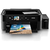МФУ Epson L850 (Printer-copier-scaner, A4, 37, 38ppm (Black, Color), 12sec, photo, 64-300g, m2, 5760x1440dpi, 1200x2400 scaner, LCD 6.9 cm, USB)