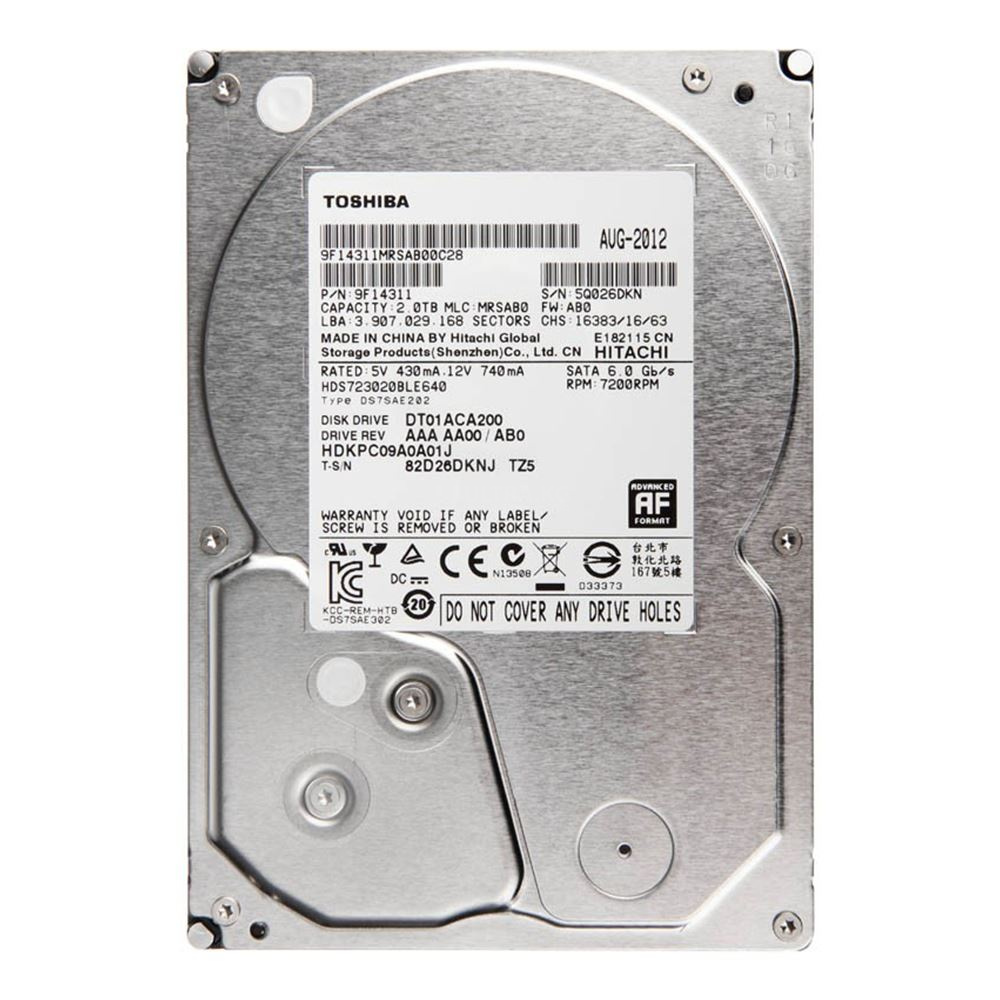 Жесткий диск HDD 2TB, Toshiba, 7200rpm, 64MB Cache, SATA III [DT01ACA200]