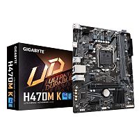 Матплата Gigabyte H470M K, LGA1200(Support 10-11Gen cpu), Intel H470, 2xDDR4, 1xPCI-E 3.0x16, 1xPCI-E 3.0x1, Sound7.1 CH HD Audio, GLAN, 2SATA+1M.2, RAID, mATX,4xUSB 3.2+6USB2.0, HDMI