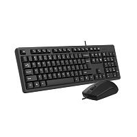Клавиатура + Мышь A4TECH KK-3330 (KK-3+OP-330), мембранная, 104btns, 1200dpi, 4btns, waterproof, USB, 1.5 м, Черный