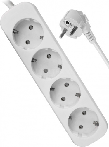 Сетевой фильтр Defender E418 - 1,8 М, 4 розетки, с заземлением