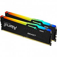 Оперативная память DDR5 64GB (2x32GB) PC-44800 (5600MHz) Kingston FURY Beast RGB [KF556C40BBAK2-64]