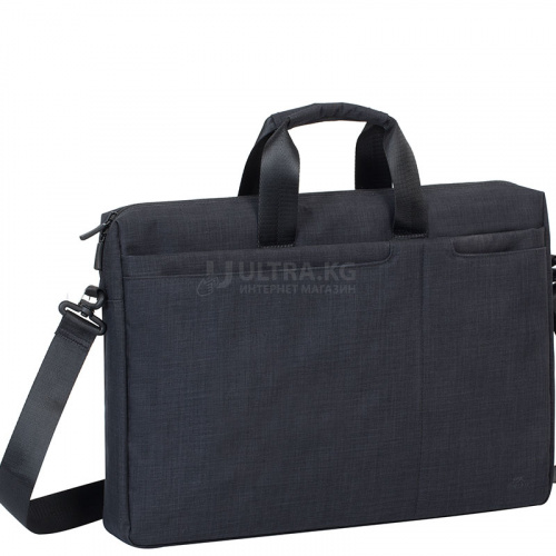 Сумка для ноутбука RivaCase 8355 Черная 17.3" Утолщенные стенки. Отделение-органайзер, карман для телефона, плечевой ремень.