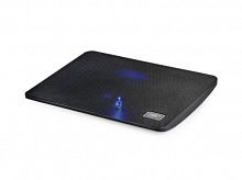Охлаждающая подставка для ноутбука Deepcool WIND PAL MINI DP-N114L-WDMI, 15.6", Вентилятор 14см LED, 1000±10%RPM, Сквозной USB 2.0, 21,6дБл, Габариты 340х250х25мм, Чёрный