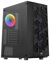 Корпус Aerocool Hive-G-BK-v3 ATX/MicroATX/miniITX, USB2*3.0/1*2.0, HD-Audio+Mic,Кулер 1*12см, FRGB ,CPU кулера до 157мм,VGA до 317мм (без радиатора),Окно из закаленного,200x440x300мм,Без Б/П,Чёрный