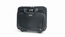 Сумка-чемодан для ноутбука GENIUS G-C1580 Briefcase Черная 14"-15" Вместительная, Двойная молния. Два отделения. Внешний карман на молнии. Ручки из искусственной кожи для транспортировки, выдвижная ручка, колеса.