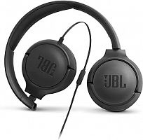 Наушники с микрофоном JBL Headphones T500 Wired, Дуговые, 3.5mm MiniJack, 20Hz-20kHz, 100dB/-42dB, Длина кабеля 1.2 м, Pure Bass, Черный [JBLT500BLK]