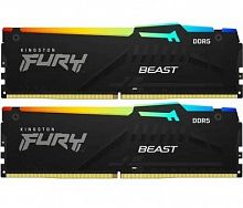 Оперативная память DDR5 64GB (2x32GB) PC-48000 (6000MHz) Kingston CL30 FURY Beast Black RGB [KF560C30BBAK2-64]