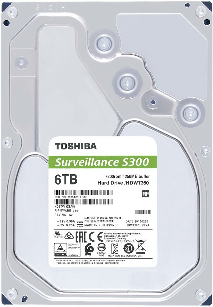 HDD 6TB,Toshiba 5400rpm 128MB DT02ABA600V SATA3, SATA6
