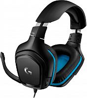 Наушники Logitech G432 с микрофоном, 20-20000Гц, 39ом, 107Дб, длина кабеля 2м, 280г, Black [981-000770]