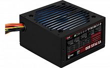 Блок питания 800W Aerocool VX-800 PLUS, ATX, APFC, 20+4 pin, 4+4pin, 6*Sata, 3*Molex, 1*FDD, 2*PCI-E 6+2 pin, вентилятор 12 см, кабель питания, Чёрный