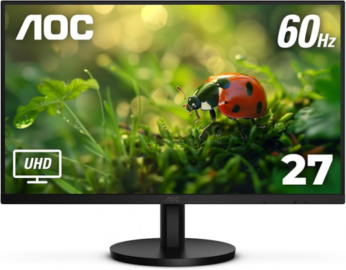 Монитор LCD 27" AOC U27B3A, 4K, IPS, Black, 3840x2160, 20M:1, 350cd/m2, 178/178, 4ms, 60Hz, 2xHDMI, DP, Headphone out, Speakers 2x2W