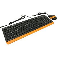 Клавиатура+мышь A4Tech Fstyler F1010, Оптическая Мышь, USB, 1600DPI, Длина кабеля 1,5 метра, Анг/Рус, Orange