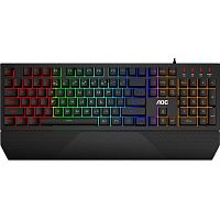 Клавиатура AOC GK200D32R, игровая, мембранная, 105btns, RGB (радужный светодиодный, 4 зоны светодиодной подсветки) USB-кабель 1,8 м, рус/англ, чёрный