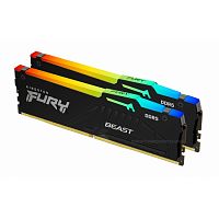 Оперативная память DDR5 32GB (2x16GB) PC-41600 (5200MHz) KINGSTON FURY BEAST RGB KF552C40BBAK2-32