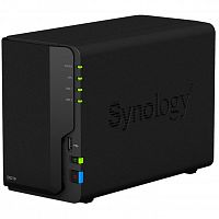Сетевой накопитель Synology DS218 Realtek RTD1296 (1.40GHz), 2GB DDR4, 2x3.5"/2.5" SATA, Hybrid RAID, 1, 0, JBOD, USB 2.0 x 1, USB 3.0 x 2, LAN, Black