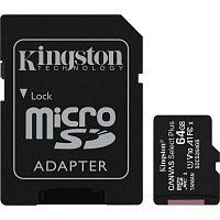 Secure Digital-micro Card Kingston 64GB uSD Select 80R C10 I ADPTR [SDCS2/64GB]