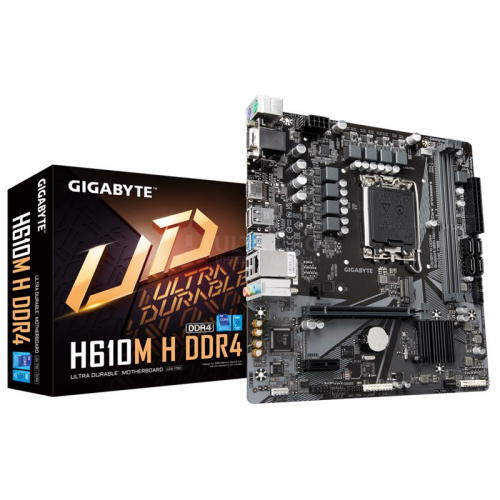 Матплата Gigabyte H610M K DDR4, LGA1700, Intel H610, 2xDDR4 PC25600, 1xPCI-E16X, 1xPCI-E1x, Sound8Ch, GBLAN, 2SATA+M.2, mATX, 4USB3.2+6USB2.0, HDMI
