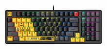 Клавиатура игровая A4tech Bloody S98-Lime USB, механическая, RGB, 1.8м, желто-серый