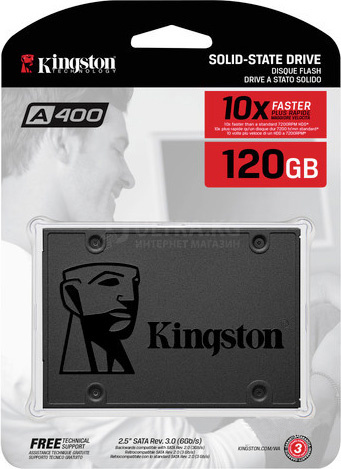 SSD 120GB Kingston A400 SATAIII 2.5" Read/Write up 500/320MB/s [SA400S37/120G] фото 2