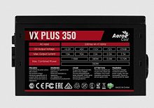 Блок питания 350W Aerocool VX-350 PLUS, 350W, ATX, Passive-PFC, 20+4 pin, 4+4pin, 2*Sata, 2*Molex, 1*FDD, поддержка Haswell, вентилятор 12 см, кабель питания, чёрный